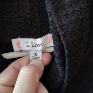 L Love Black Textured Sweater